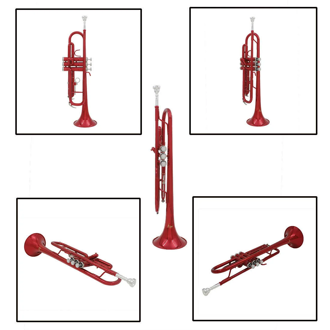 SLADE Red ClassicTrumpet Bb B Flat Trumpet Brass Material Monel Piston Professional Wind Instrument with Accessories