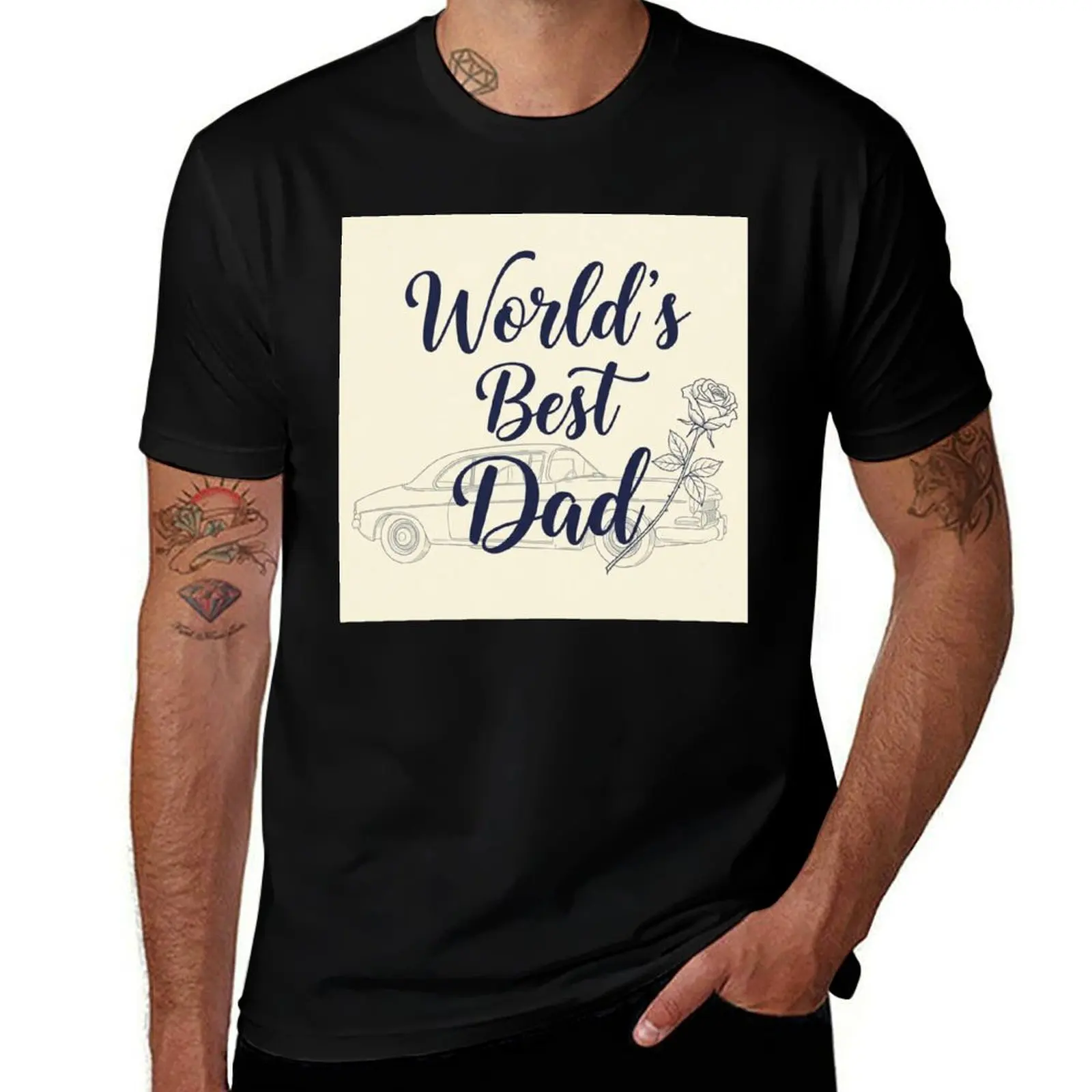 

World’s Best Dad, Vibrant Father’s Day Design T-Shirt plain basketball graphic tees Funny t-shirt oversized Men's t-shirt