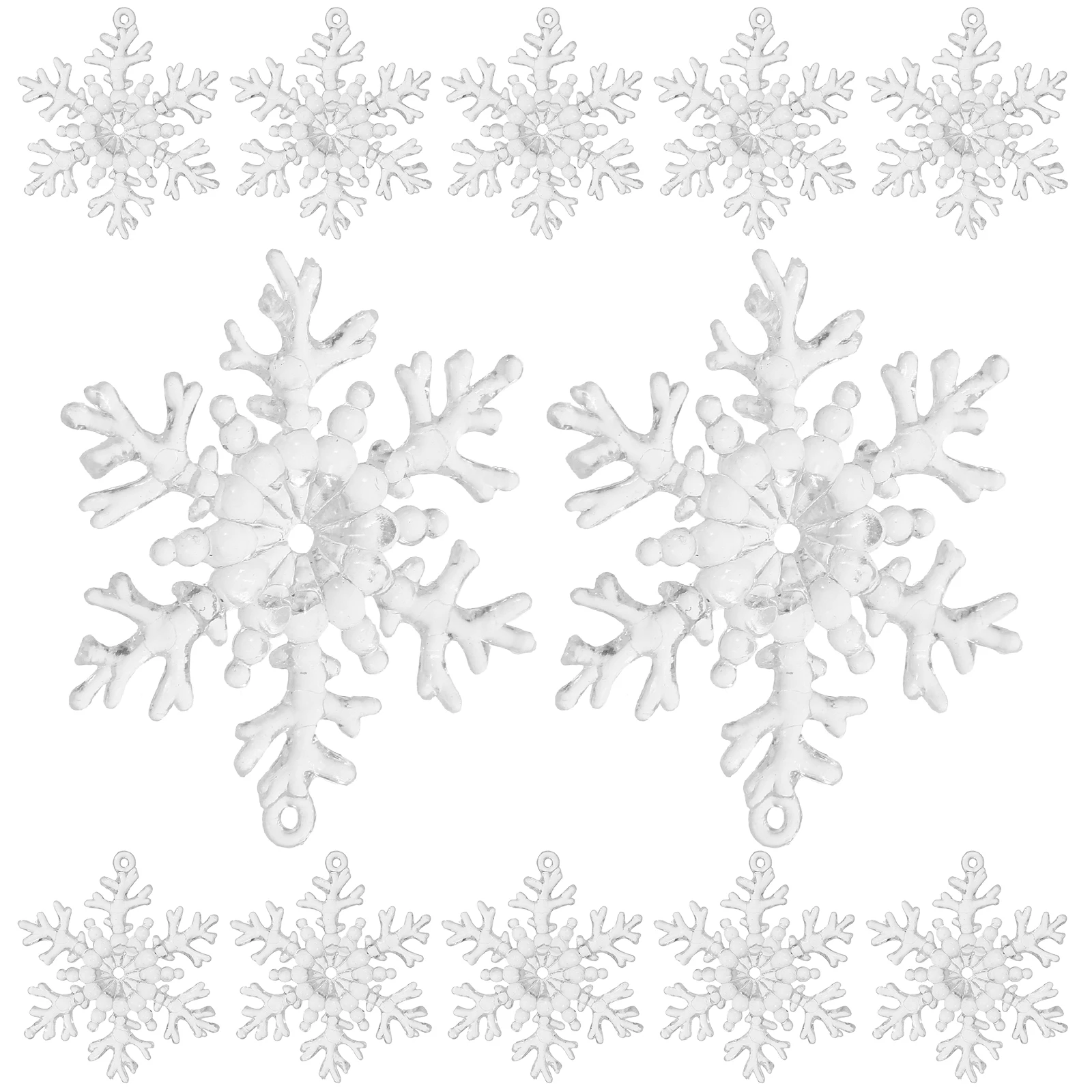 

50Pcs Christmas Tree Snowflake Hanging Pendant Reusable Xmas Ornaments Party Decoration Xmas Scene Supplies Christmas Decor