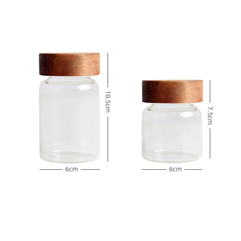 Transparent Glass Candy Jar Tea Jar with Lid Household Small Tea Coffee Beans Nuts Airtight Jar Kitchen Food Storage Container