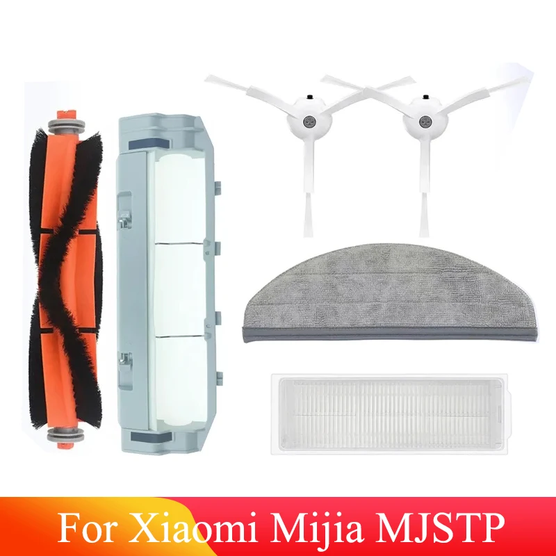 Peças sobressalentes para aspirador robótico Xiaomi Mijia, Tampa lateral principal da escova, Pano Mopa, Trapos, Montagem do filtro Hepa, Peças de reposição