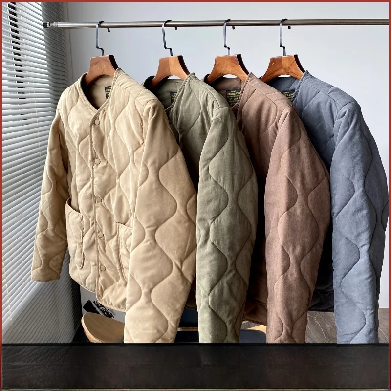 

Winter Jaet Men's Vintage Retro Cotton Coat Inner Available Thiened Youth Trend Stand Fit Casual Wear