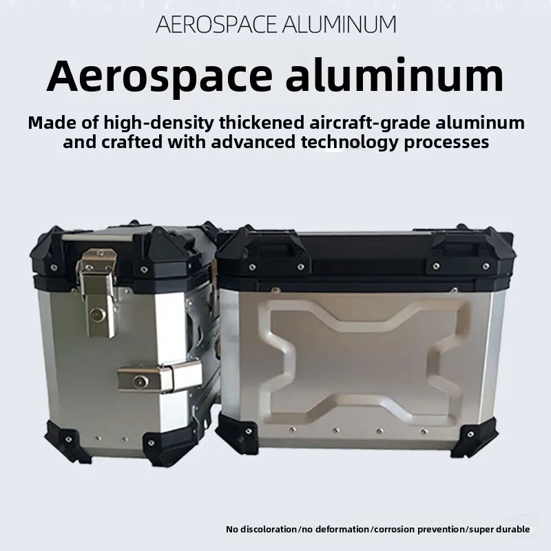 بيع المصنع المباشر الساخن 38L دراجة نارية الجانب صندوق العالمي سبائك الألومنيوم الأسود الفضة العلوي يناسب Wha لهوندا