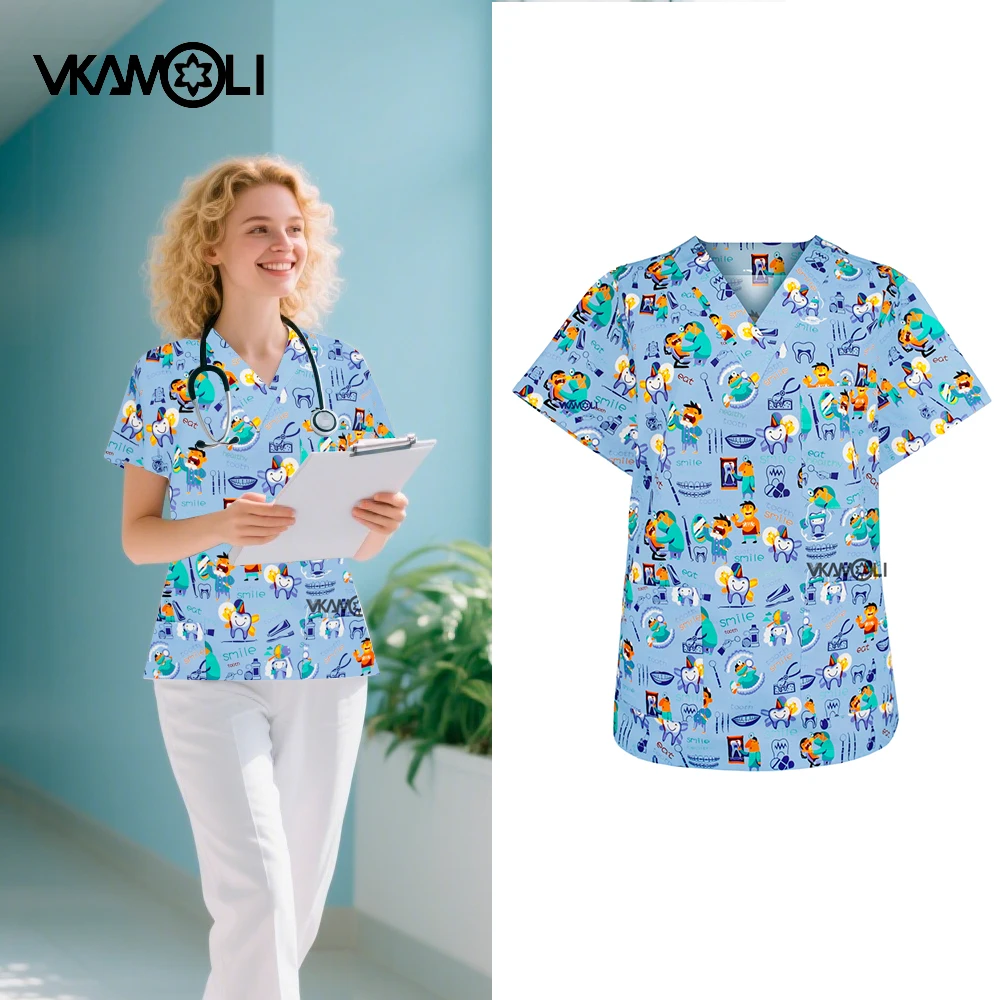 

Распродажа, скрабы для персонала больницы, топы, рубашка с v-образным вырезом, принадлежности для стоматологической клиники, рабочая одежда для медсестры, униформа