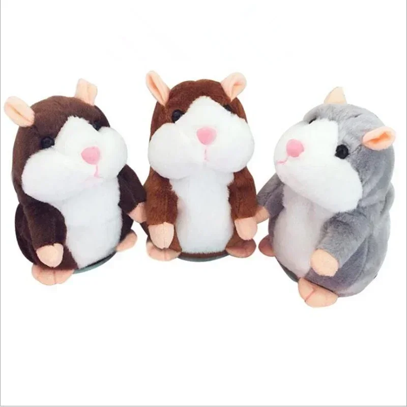 Interactive Talking Hamster Toy 15cm Plush Stuffed Animal Kids Repeat Speak Sound Recording Plush Toy Gifts for Children's