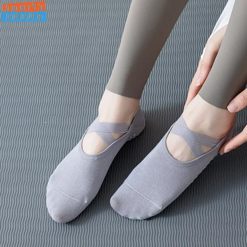 Kreuz Dünne Baumwolle Strap Atmungsaktive Kurze Yoga Nicht-slip Socken Pilates Socken Indoor Fitness Tanz Training Sport Boden Socken