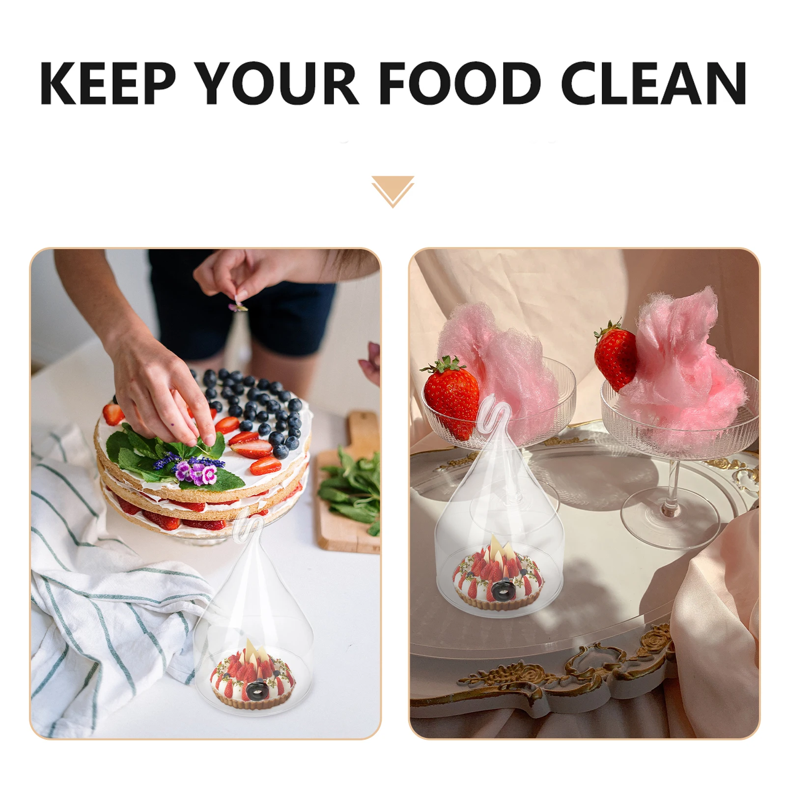 

1Pcs Glass Food Cover Heat-Resistant Cold-Resistant Premium Material Cake Dessert Snack Protector Party Banquet Use
