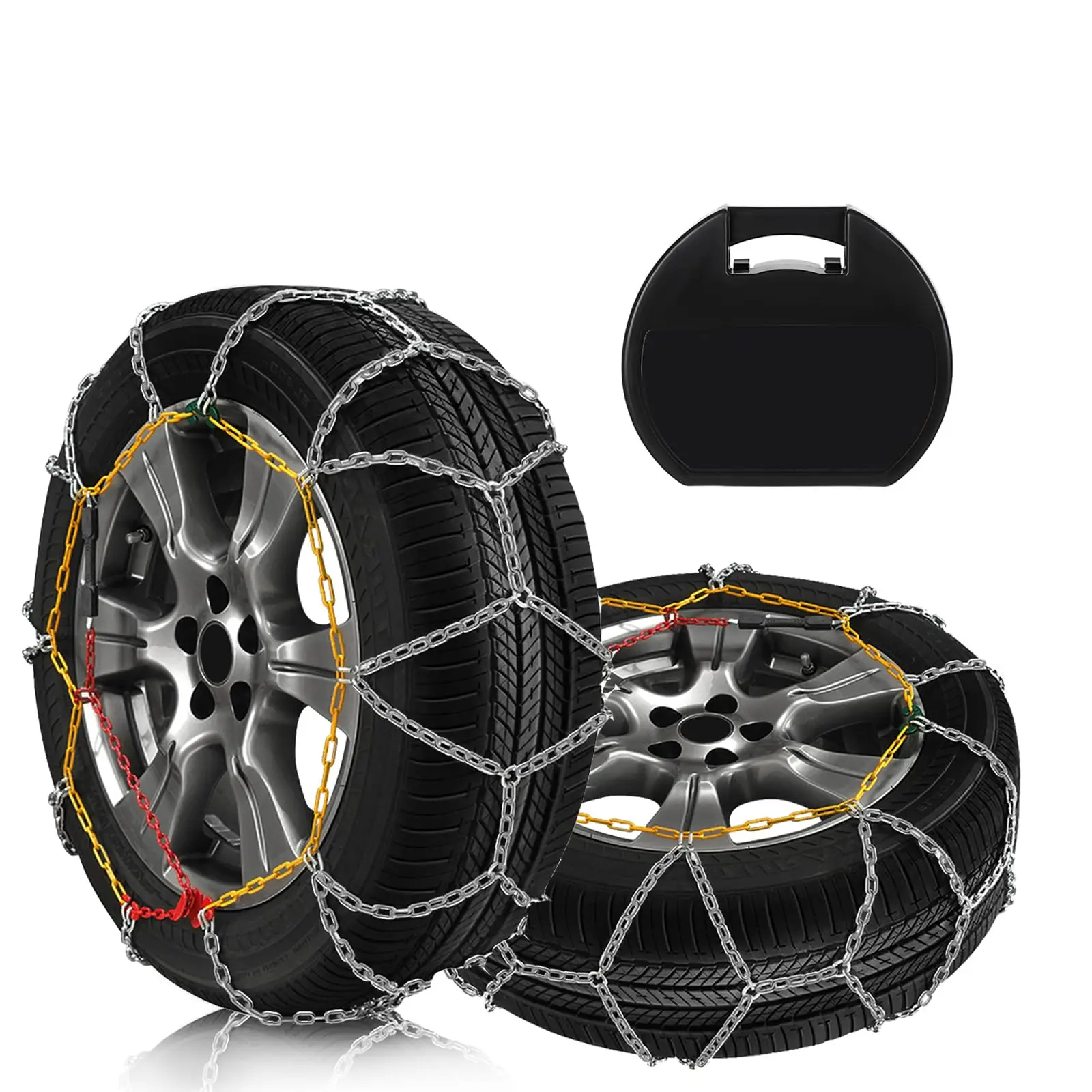 

Heavy Duty Snow Chains For Car, SUV, Pickup – Quick Install, Universal Fit 235–275mm Width, 15–20 Inch Wheels, 2-Pack