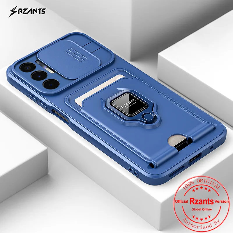 Rzants For Tecno Pova 2 Pova 3 Camera Lens Protection Phone Case[Bison]Smooth Push-pull Card Slot Ring Holder Casing Cover