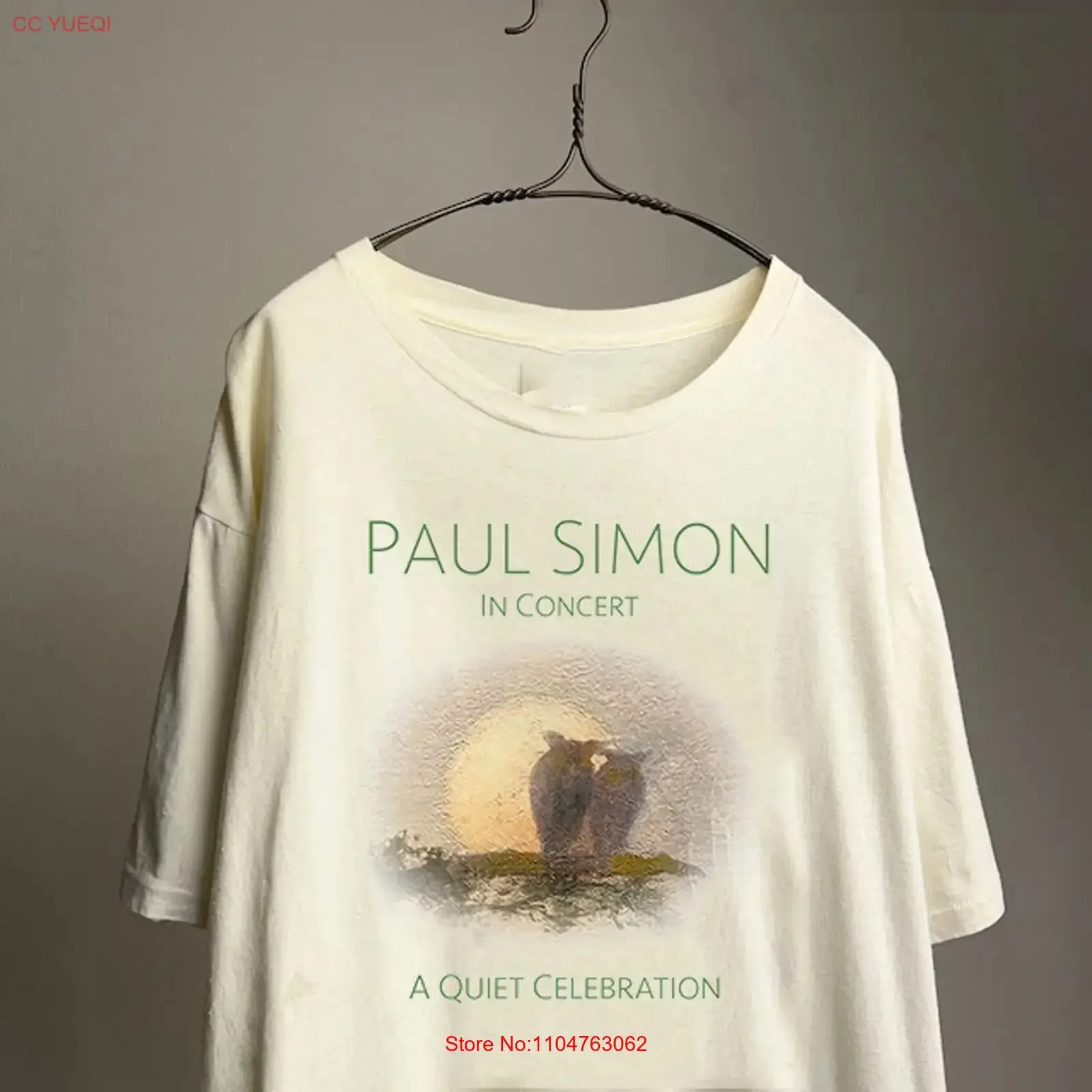 T-shirt Paul Simon IN CONCERT A QUIET CELEBRATION, taille complète S 5XL ET1177, vintage, lavé, respirant, graphique, polyvalent, à la mode