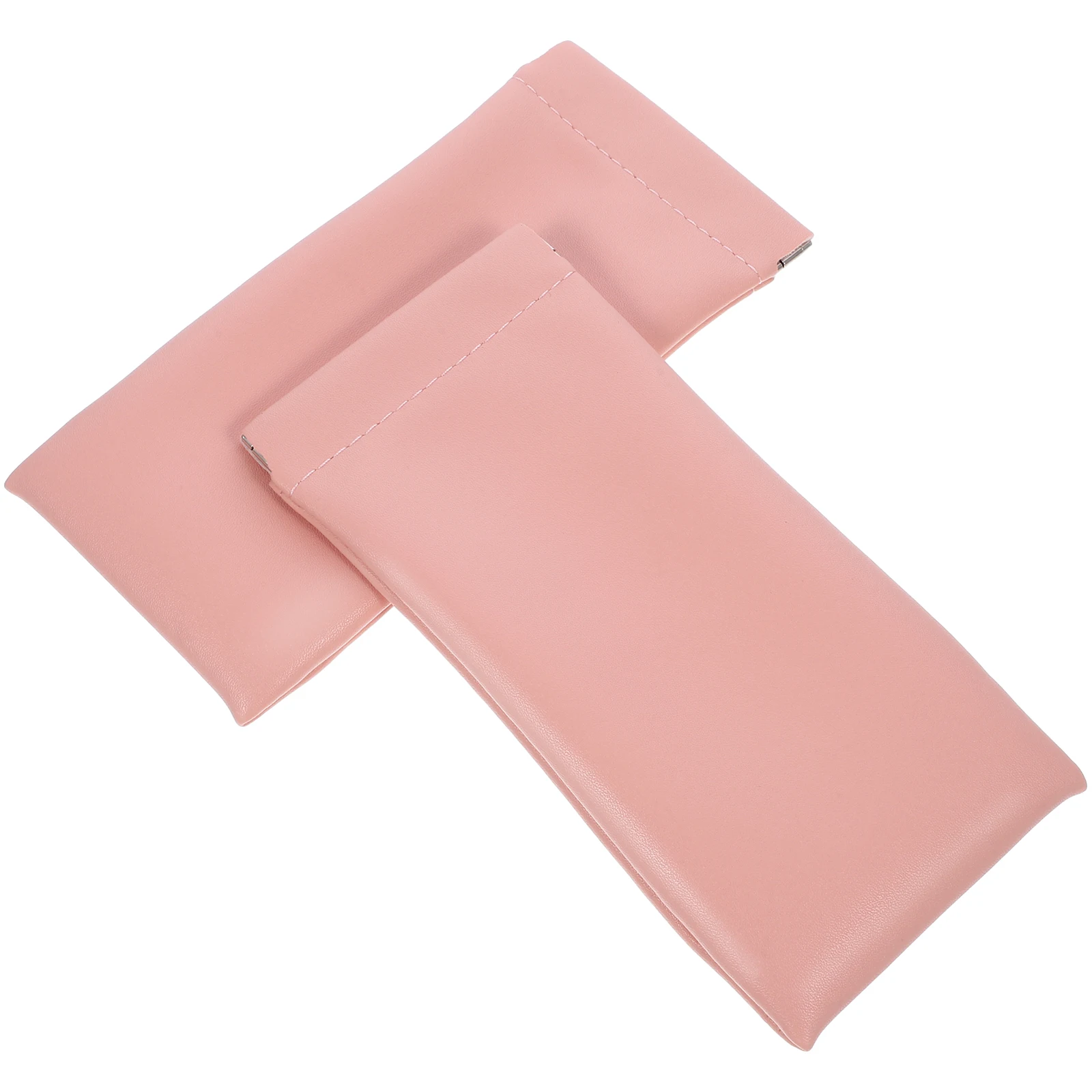 

2pcs Pink Portable Soft PU Glasses Case Automatic Closure Sunglasses Eyeglasses Travel Outdoor Protection Storage Bag