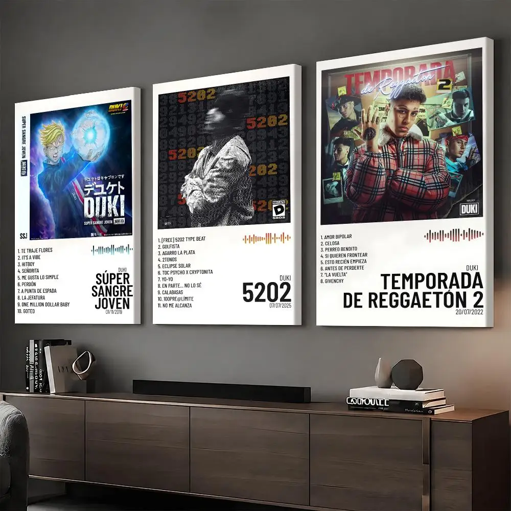 Rapper Album D-Duki Framed Wall Painting Ready to Hang Canvas Wall Art Poster for Bedroom Living Room Home Decor Gift