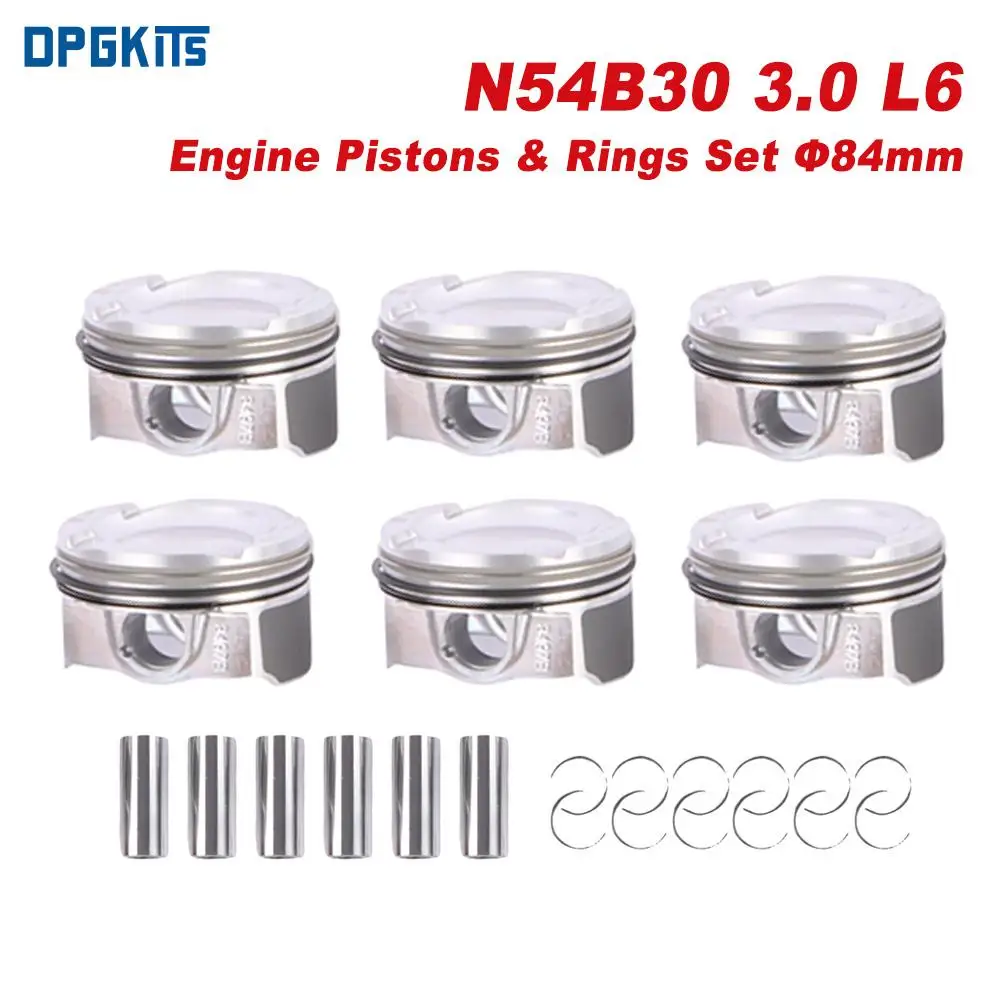 N54B30 3.0 L6 New Engine Pistons & Rings Set Φ84mm 11257610295 11257577586 11257561698 For BMW E82 E90 E60 135i 335i 535i 740i