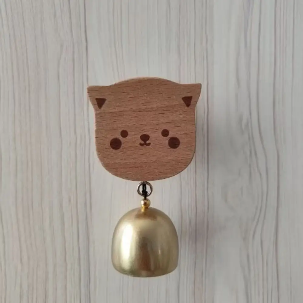 Japanese Style Wooden Door Bell Rabbit/Cat Shape Self-Adhesive Bear Doorbell Hanging Cartoon Shopkeepers Bell Home