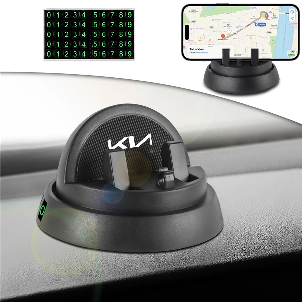 Car Dashboard Phone Holder Mobile Phone Mount With Parking Number Card For KIA Rio Ceed Sportage Cerato Soul Sorento Picanto K3