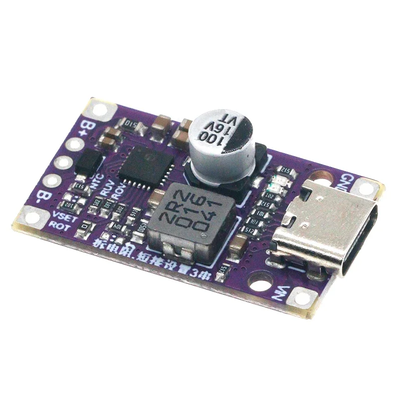 Type-C USB 2-3S BMS 15W 3.7V Lithium Battery Charging Boost Module With Balanced Support QC Fast Charge With Indicator