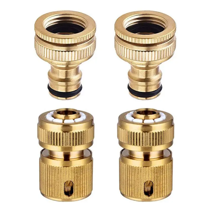 LICE-16 Pieces Garden Hose Tap Connector 1/2 Inch And 3/4 Inch Size 2-In-1 And 1/2 Inch Hose Pipe Quick Connector