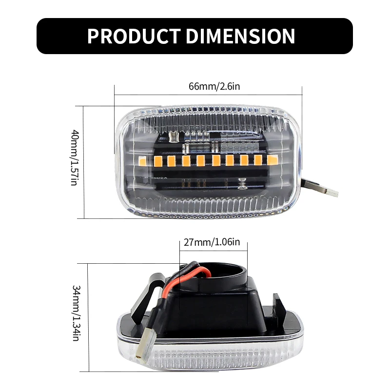 

2PCS for Toyota Land Cruiser 70 80 100 Series Hilux LN140 LN150 LN160 LN170 Led Side Marker Light Dynamic Turn Signal Blinker