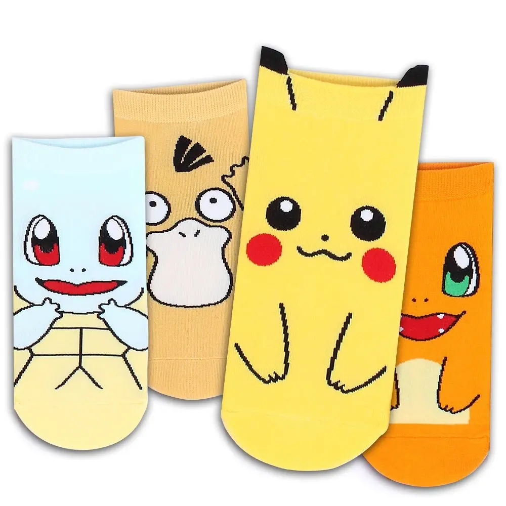 Lovely Pokemon Pikachu Ankle Socks Unisex Invisible Girl Heart Socks Cartoon Anime Figures Charmander Kawaii Winter Cotton Socks