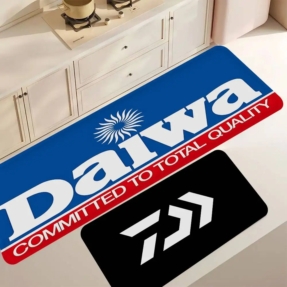 D-DaiwaS Fishing Logo Bathroom Mat Retro Multiple Choice Living Room Kitchen Rug Non-Slip Bedside Mats