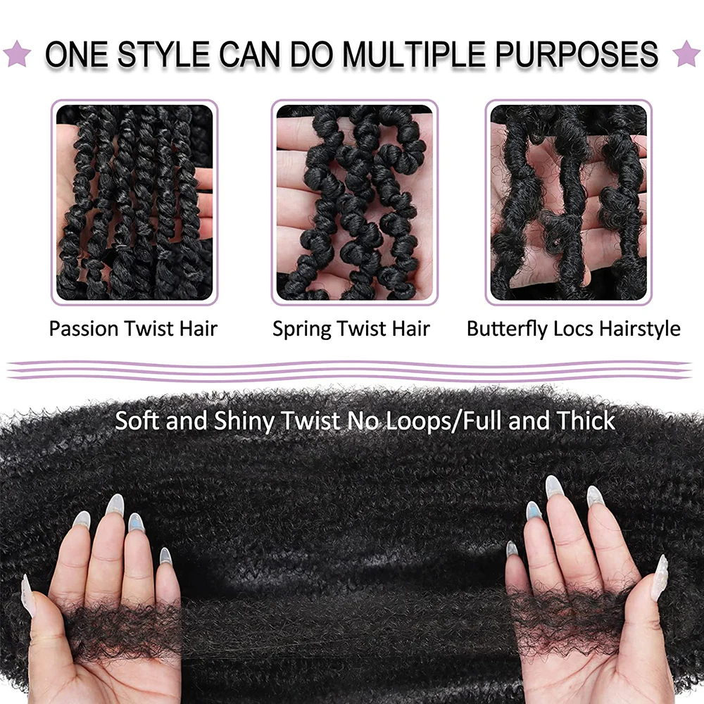 12 Inch synthic Stretchy African Marly Twist Hair ,Afro Spring Twist Crochet Braided Twist Hair Pre-Stretched Wrap Hair Extens