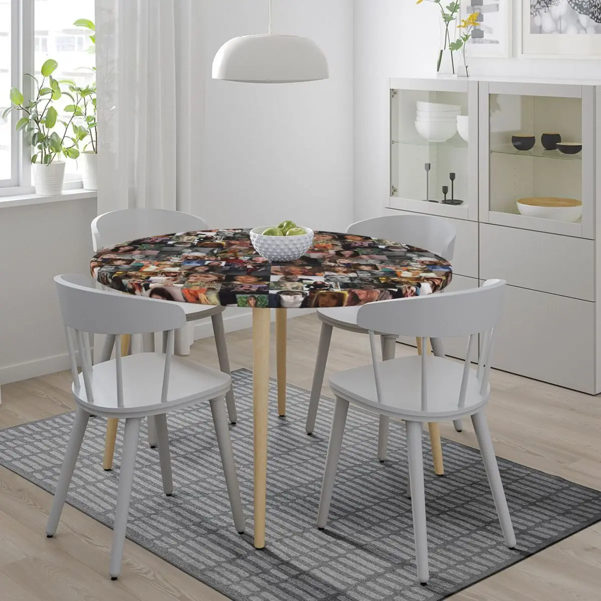 Elizabeth Olsen Waterproof Round Tablecloth Oilproof Table Cloth for Kitchen Events Dining Table Cover