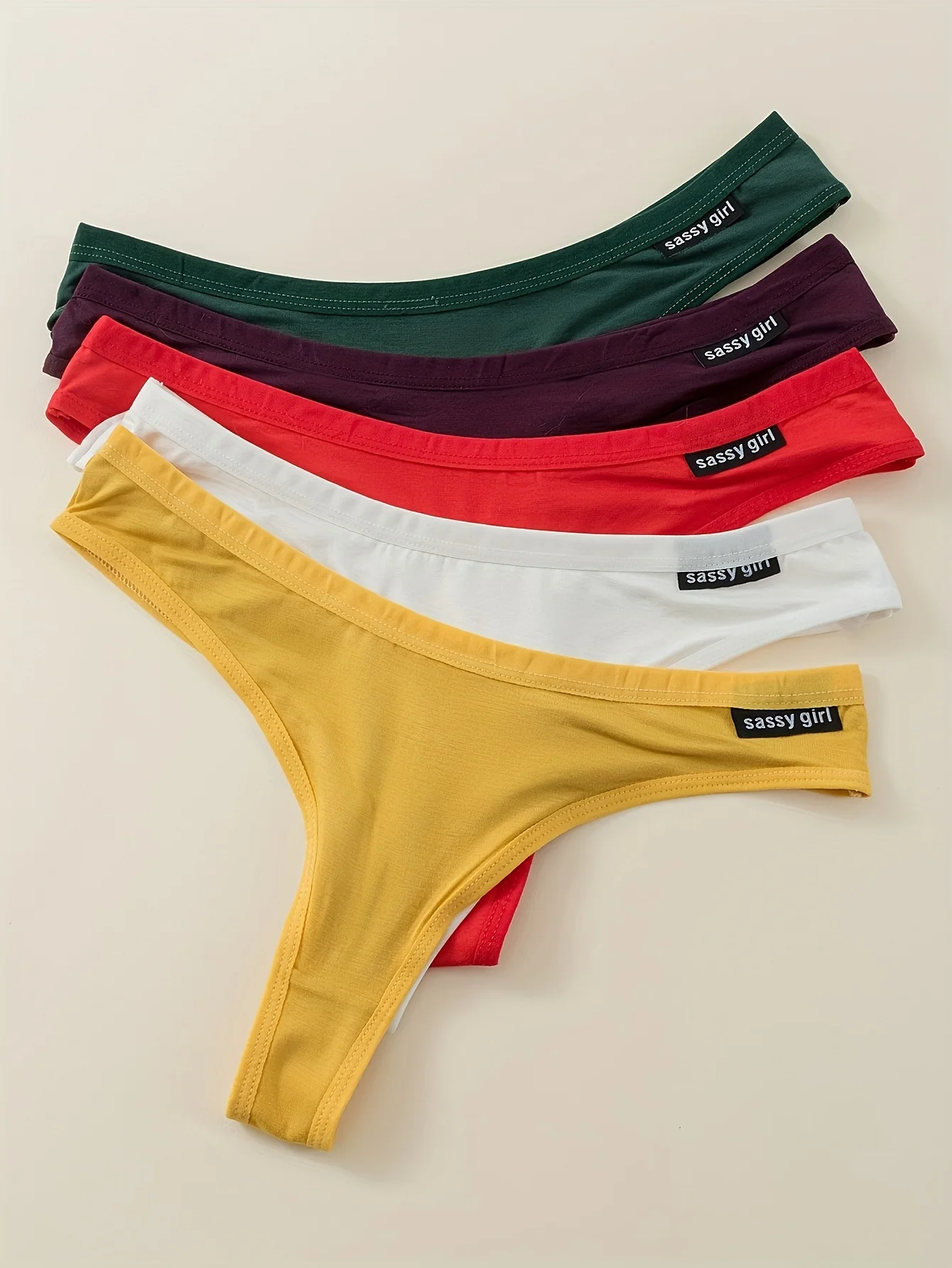 Комплект из 5 предметов: приятные для кожи и удобные женские стринги из модального хлопка, мягкая ткань и модное женское нижнее белье.