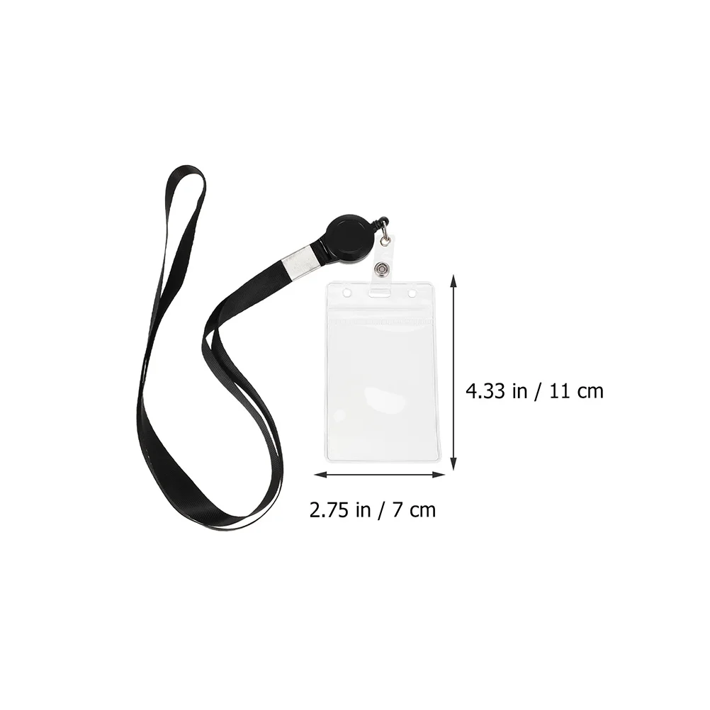 

2pcs Id Badge Holder Lanyard Card Sleeve Clear Protective Covers For Work Id Name Tag Transparent Cards Storage Sleeves Badge