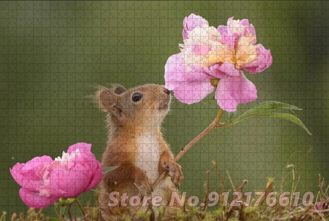 Hamster Chipmunk Squirrel 1000 Pieces Jigsaw Puzzles Cute Pet Animals Puzzle Jigsaw Decompress Educational Family Game Toys