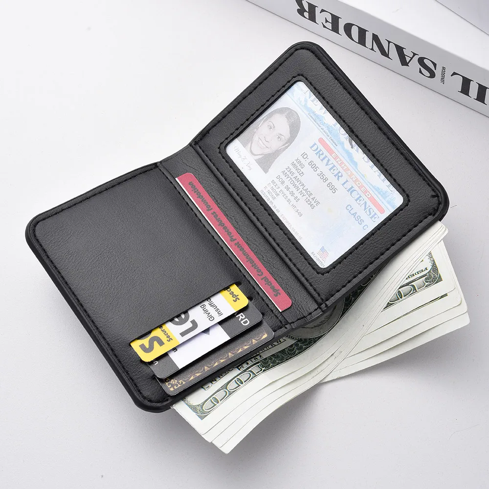 1Pc New 2026 Luxury Ultra-thin Mini Soft PU Leather Credit Card Wallet Holder Short Vertical High Quality Men's Wallet