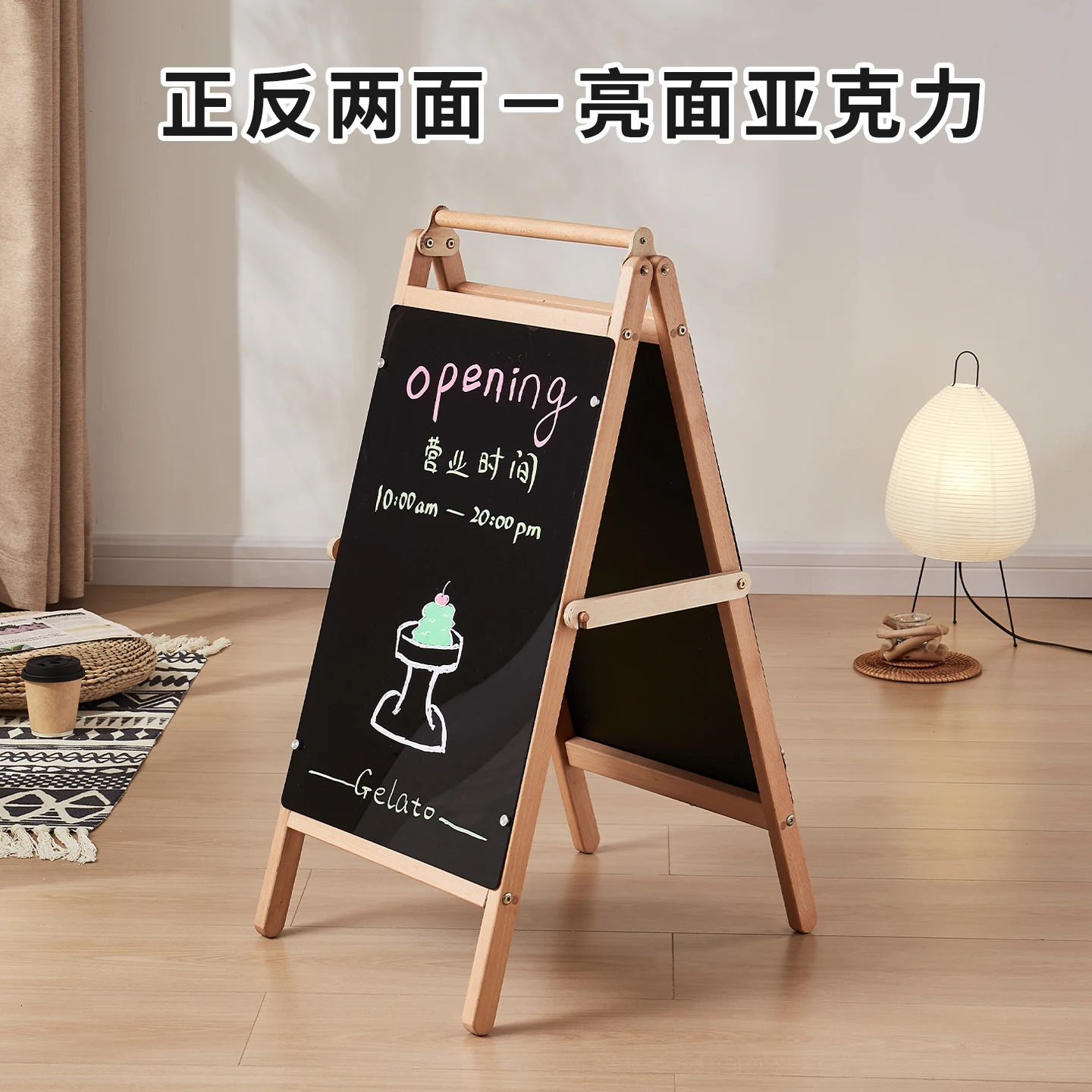 Small blackboard display board stall food and beverage shop billboard beech acrylic writing board shop entrance billboard displa