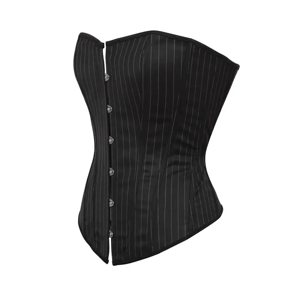 Office Striped Corsets for Women Gothic Pinstripe Bustier Push Up Corsage Sexy Showgirl Renaissance Carnival Party Fashion Top