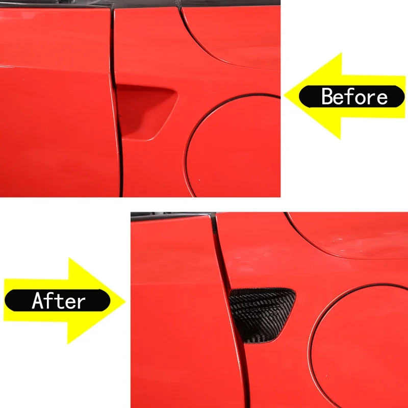 

For 2014-2019 Chevrolet Corvette C7 Z06 True Carbon Fiber Car Styling Car Door Outside Handle Bowl Protection Sticker Auto Parts