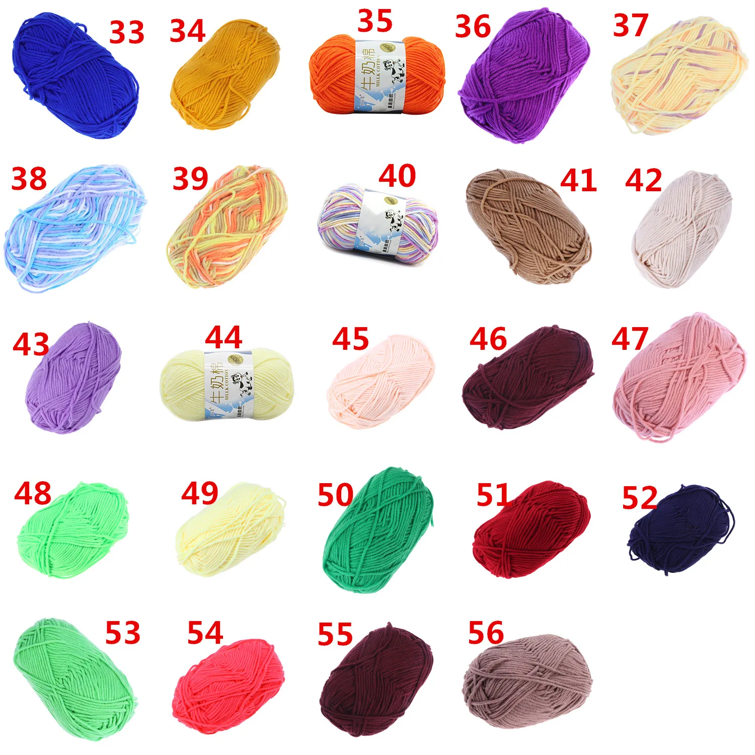 

50 White Yarn Milk Cotton Baby Cyan Wool for Knitting Crocheting