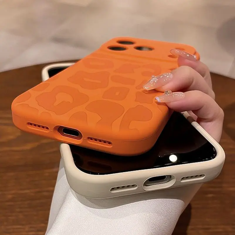 Flüssigsilikonhülle mit Leopardenmuster für iPhone 17, 16 Pro Max, Air, 14, 15 Plus, 11, 12 – Weiche, stoßfeste Hülle mit Kamera- und Bedienelementen_voghion.com