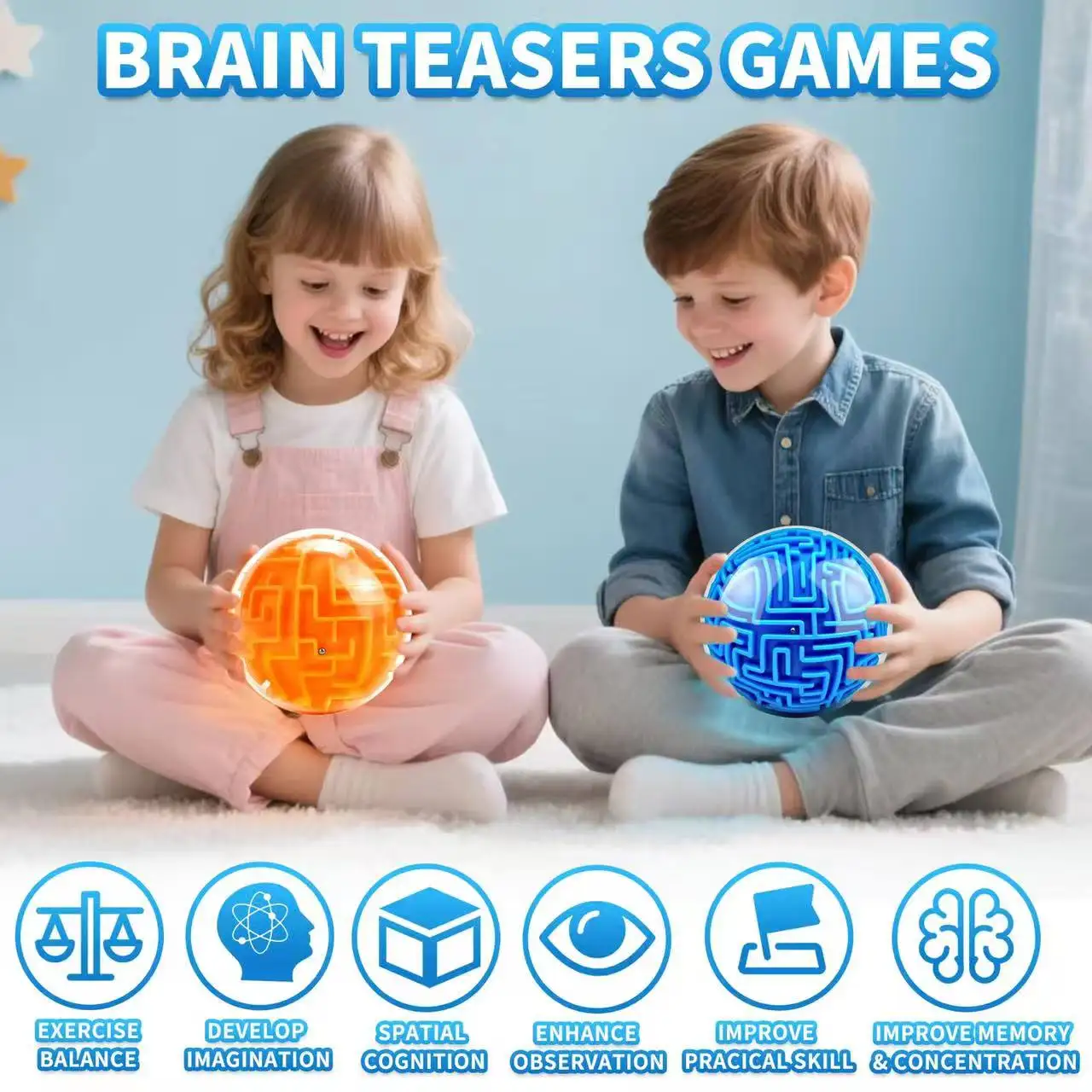 3D Maze Magic Cube Fidgeting Toys Kids Labyrinth Creative Puzzle Intelligence Cube Logical Thinking Anti Stress Educational Toys