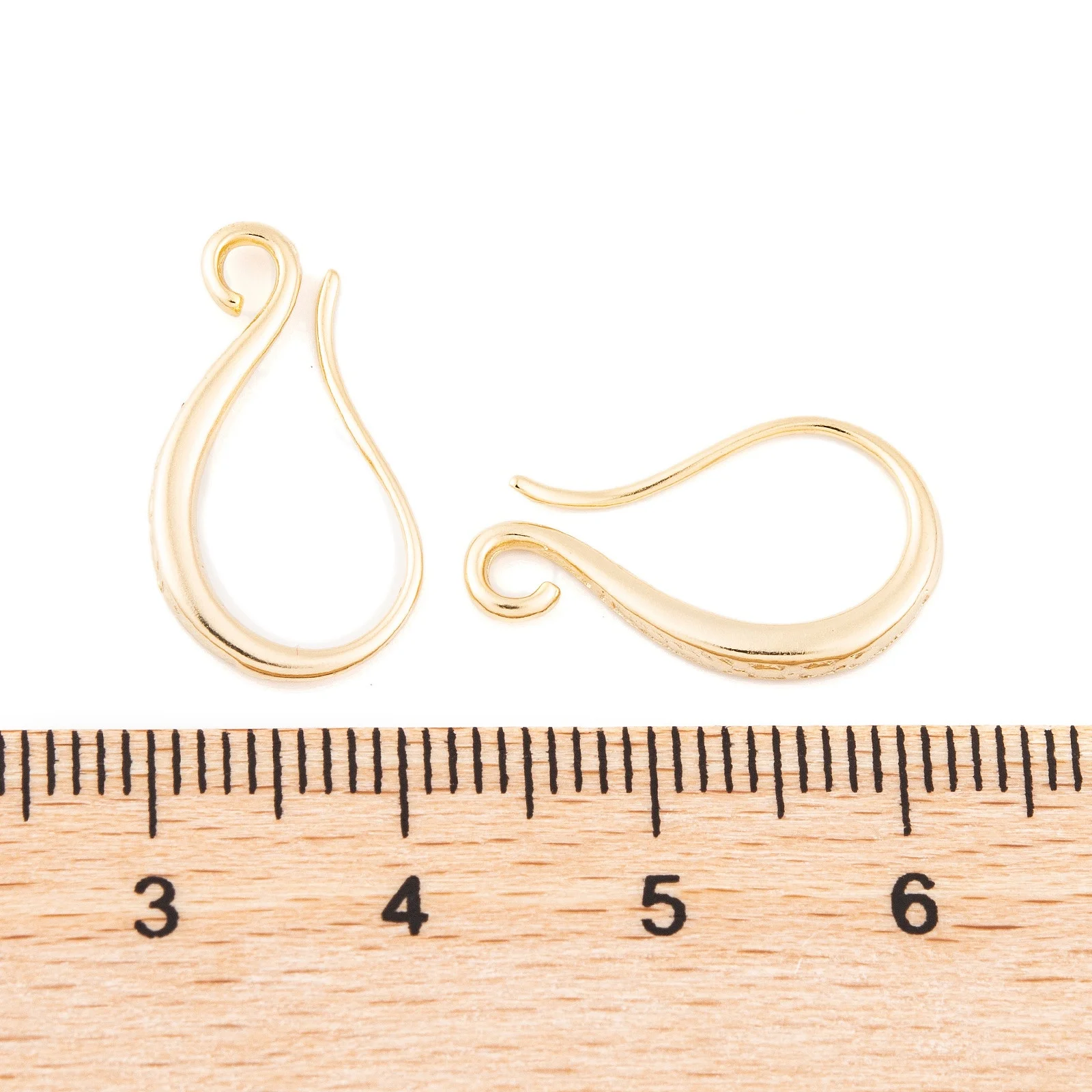 100pcs Rack Plating Eco-friendly Brass Earring Hooks with Horizontal Loop Real 24K Gold Plated for Making Earring Eardrop Crafts