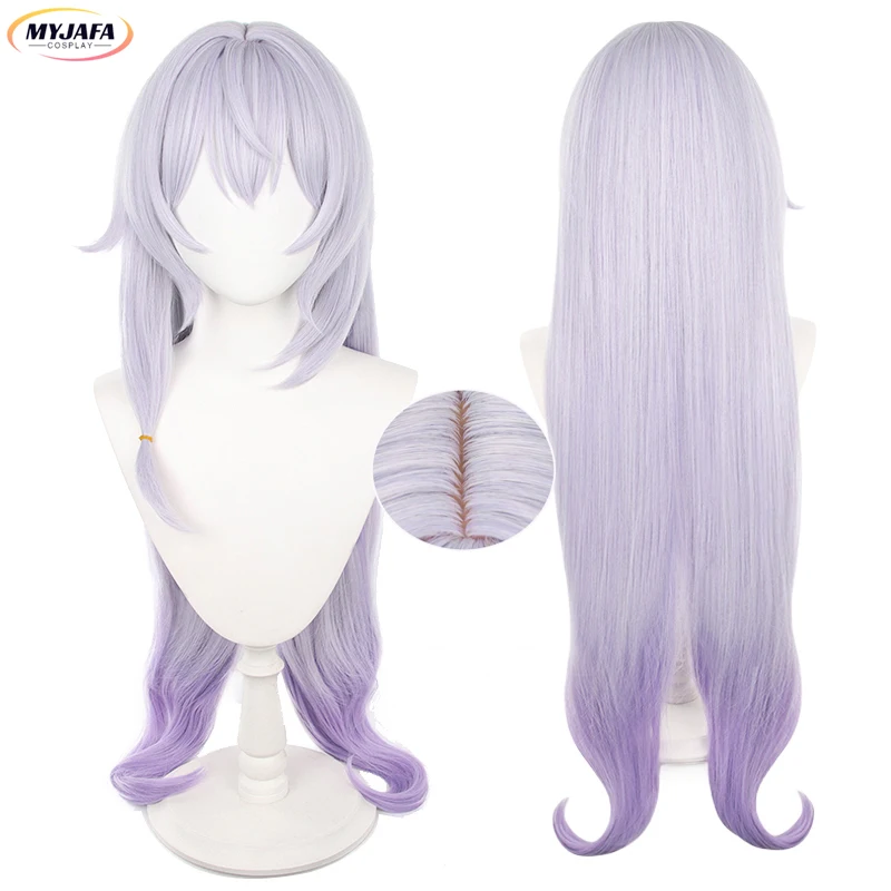 

Game Honkai Black Swan Cosplay Wig Anime Light Purple Gradient Long Heat Resistant Synthetic Hair Role Play Wigs + Wig Cap