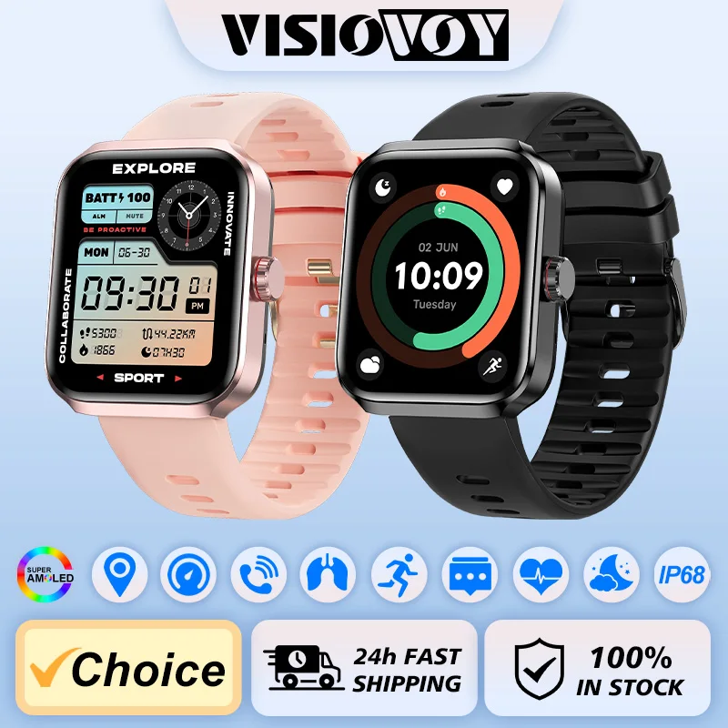 Smart Watch 2024 For NX22 1.78Inch Amoled Screen Outdoor Sports BT Call IP68 Waterproof GPS Position Smartwatch For Men Women