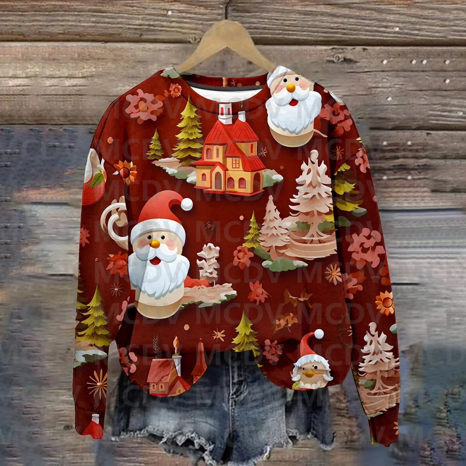 Christmas Sweaters Casual Print Sweatshirt 3D Printed Women Pullover