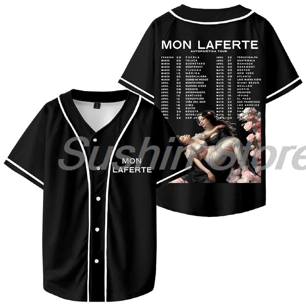 Mon Laferte Autopoietica Tour Jersey 2024 World Tour Baseball Jacket Shirts Short Sleeve Tee Men Women Streetwear Tops