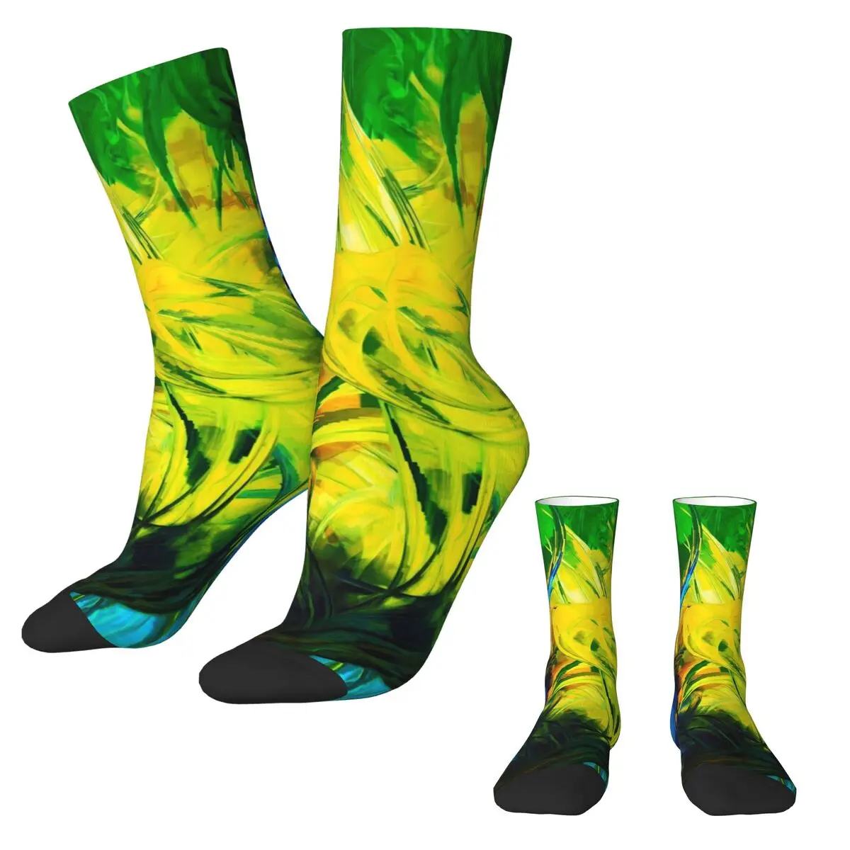 Neon Paint Socks Abstract Print Modern Stockings Autumn Anti-Slip Women Men Socks Medium Soft Printed Cycling Socks