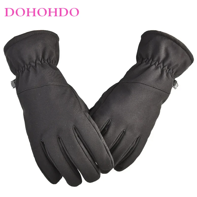 

Gloves Men Winter Touch Screen Skiing Black Gloves Outdoor Waterproof Windproof Warm Riding Velvet Mountaineer Motorcycle Gloves