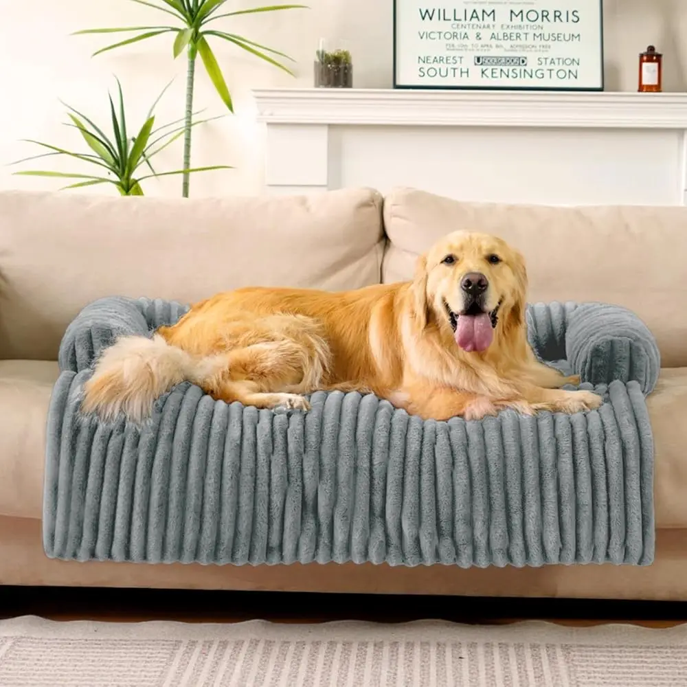 

Pet Couch Cover For Sofa, Calming Dog Bed For Couch, Fluffy Plush Dog Couch Mat For Furniture Protector For Large Medium Small