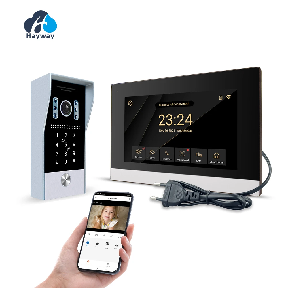 Video Intercom System 1080P Tuya WiFi  Video Door Bell Wireless Video DoorPhone with RFID Password Unlock Door Camera