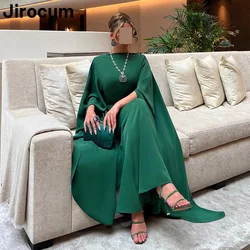 Jirocum elegante vestido de fiesta de sirena mujer gasa verde vestido de noche de fiesta Simple hasta el tobillo vestidos para ocasiones especiales personalizados