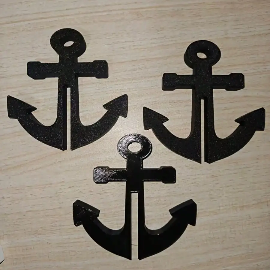 1 Anchor-shaped Bathroom Hook Free Perforated Glass Door Hook, Nightgown, Pajamas, Bathrobe, Bath Towel, Clothes - Detail 1