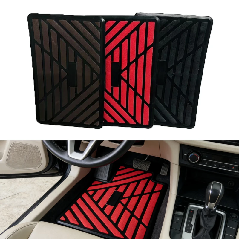 

Universal PVC Car Floor Mat Anti-Slip Foot Pads Durable Pedal Mat For Left-Hand Drive Floor Mat Car Interiors Protective Pad