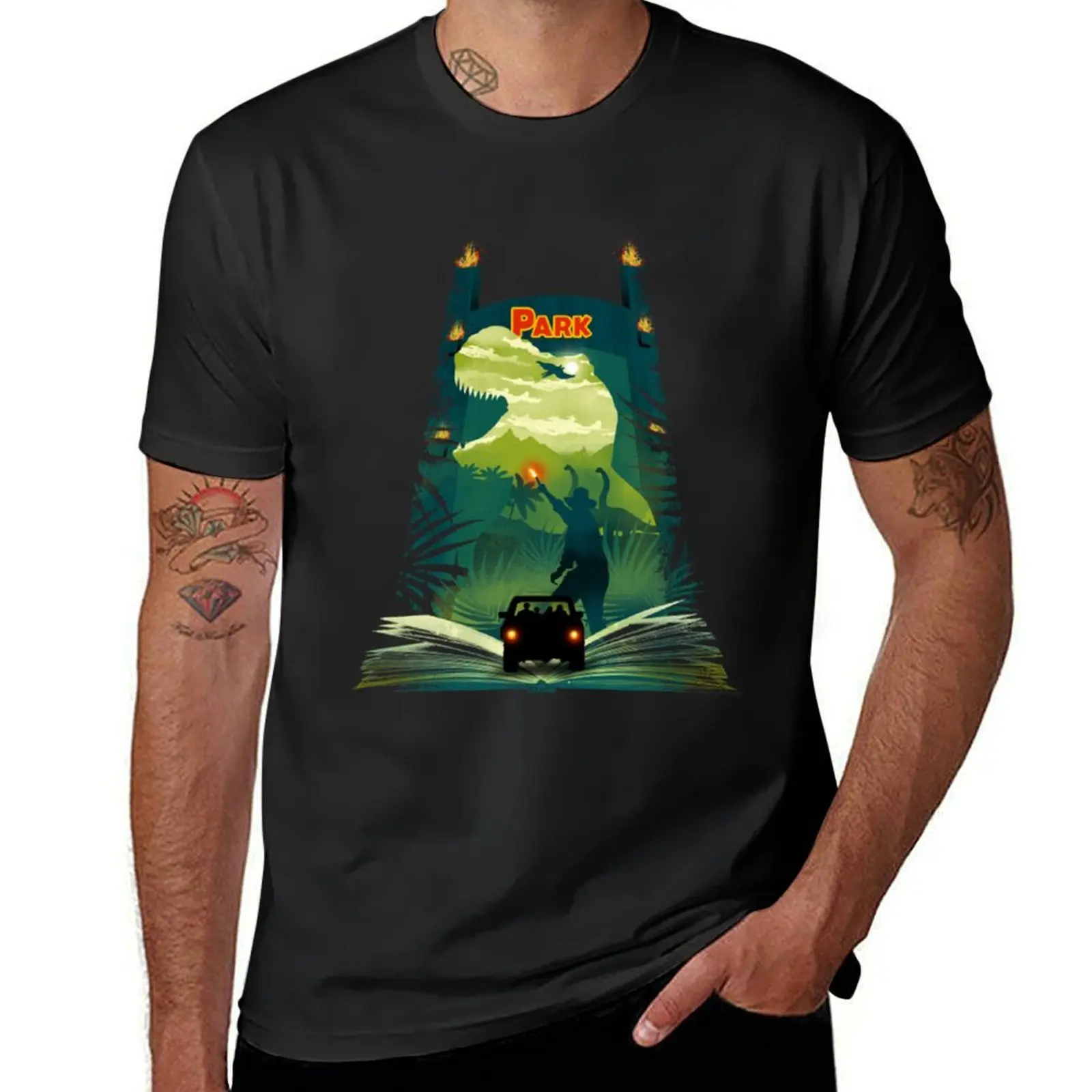 Jurassic Book T-Shirt shirts graphic tees customs mens graphic t-shirts funny