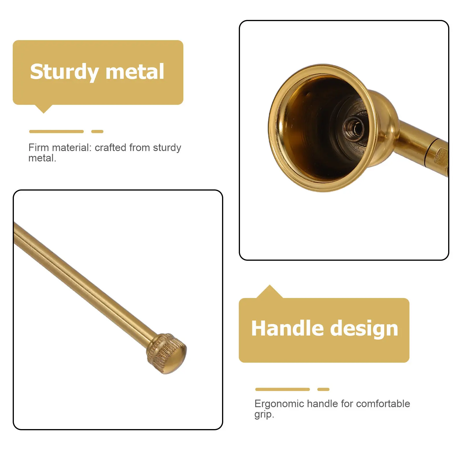 Metal Snuffer Retro Style Long Handle Wick Extinguisher Elegant Aromatherapy Tool for Jar Candles Christmas Valentine's
